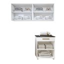Ver imagem 2 de Lavanderia Modulada 2 Armários Aéreo 1 Balcão Teresópolis - Kaiki Móveis Branco