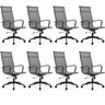 Kit 8 Cadeiras Escritorio Presidente Esteirinha Tela Mesh 3303 - 1