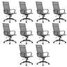 Kit 10 Cadeiras Escritorio Presidente Esteirinha Tela Mesh 3303 - 1
