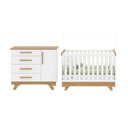 Ver imagem 3 de Quarto de Bebê com Berço 2 em 1 e Cômoda 100% MDF Kakau Retrô Yescasa Branco Brilho/Amêndoa