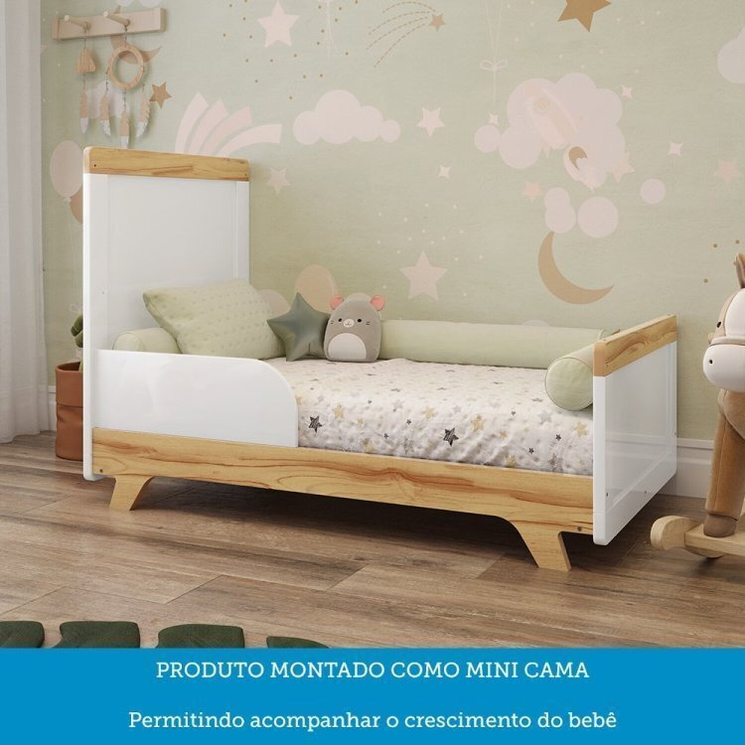 Quarto de Bebê com Berço 2 em 1 e Cômoda 100% Mdf Kakau Retrô Espresso Móveis - 7