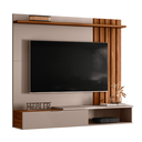 Ver imagem 1 de Home Suspenso Vegas 1,60m Tvs 65'' Porta Basculante Nichos Painel Lateral Ripado -grigio Fosco /