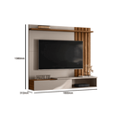 Ver imagem 3 de Home Suspenso Vegas 1,60m Tvs 65'' Porta Basculante Nichos Painel Lateral Ripado -grigio Fosco /