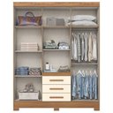 Ver imagem 3 de Guarda Roupa Solteiro B375 Nature Off White Henn - Briz Móveis