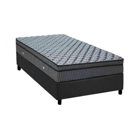 Cama Box Solteiro: Colchão Molas Ortobom Hotelaria Multilastic Orthotel Luxo + Base CRC Suede Gray(8