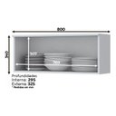 Ver imagem 7 de Balcão 2 Portas 80cm com Tampo e Aéreo Basculante Americana Branco - Móveis Henn