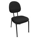 Ver imagem 1 de Cadeira Executiva Fixa Pé Palito Reforçada Para Escritório Recepção Igreja Tecido Preta