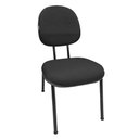 Ver imagem 2 de Cadeira Executiva Fixa Pé Palito Reforçada Para Escritório Recepção Igreja Tecido Preta