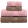 Jogo de Toalha - Fio Penteado - Duomo - 4 Peças - 100% Algodão - Teka Cor: Bege / Rosa - 1