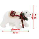 Ver imagem 4 de Natalino Enfeite Ursinho Polar com Cachecol Xadrez 18 Cm