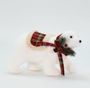 Ver imagem 1 de Natalino Enfeite Ursinho Polar com Cachecol Xadrez 18 Cm