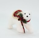 Ver imagem 3 de Natalino Enfeite Ursinho Polar com Cachecol Xadrez 18 Cm