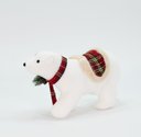 Ver imagem 2 de Natalino Enfeite Ursinho Polar com Cachecol Xadrez 18 Cm