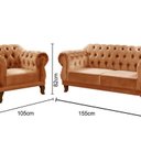 Ver imagem 3 de Sofá 2 e 1 Lugares Duquesa Decoração Sala Recepção Retrô Cobre Terracota