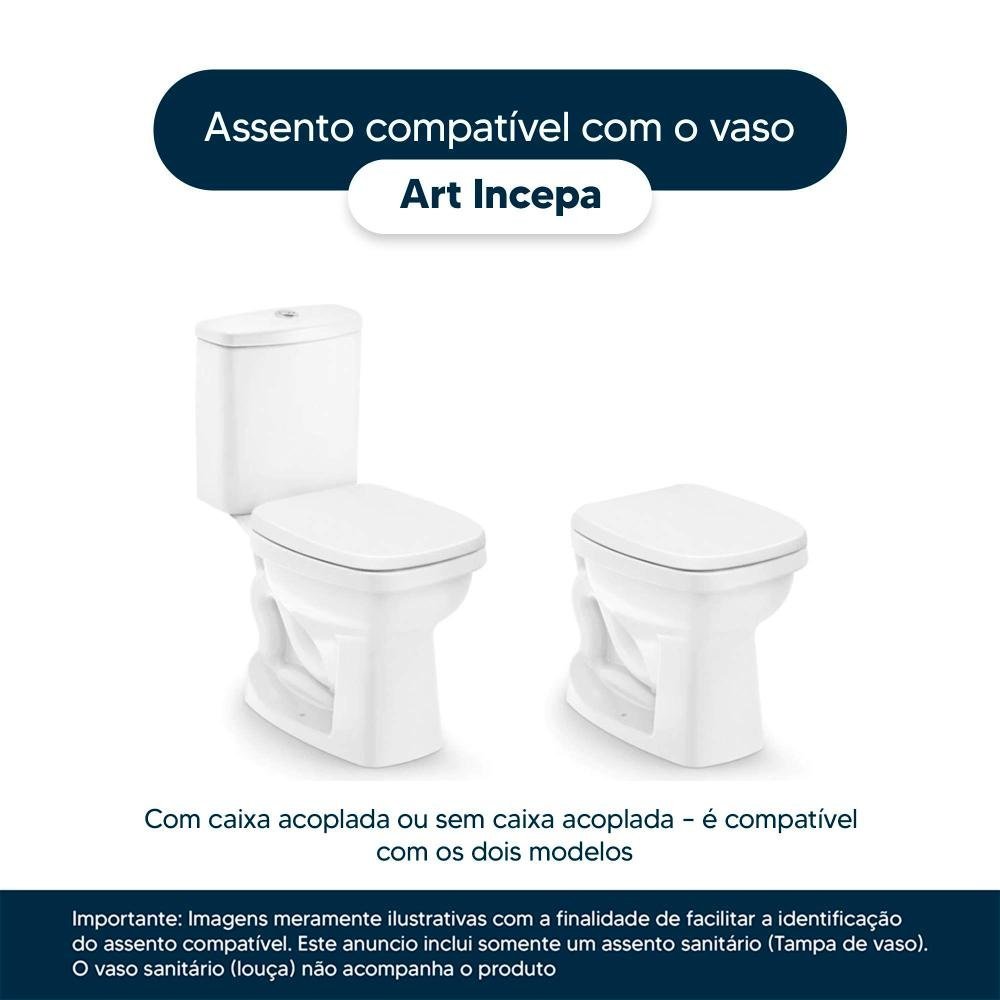 Tampa de Vaso Sanitário Decorado Art Preto para Bacia Incepa - 3