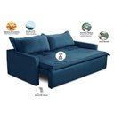 Ver imagem 2 de Sofá sem Caixa Retrátil e Reclinável 1,65m com Molas Luzia Suede Azul Madelina Decor