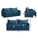 Ver imagem 3 de Sofá sem Caixa Retrátil e Reclinável 1,65m com Molas Luzia Suede Azul Madelina Decor