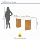 Ver imagem 4 de Conjunto de Sala de Jantar 4 Lugares Retangular 120x80cm MDF Cinamomo e Off White