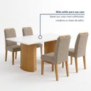 Ver mais imagens de Conjunto de Sala de Jantar 4 Lugares Retangular 120x80cm MDF Cinamomo e Off White