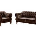 Ver imagem 2 de Sofá 2 e 1 Lugares Duquesa Decoração Sala Recepção Retrô Marrom