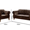 Ver imagem 3 de Sofá 2 e 1 Lugares Duquesa Decoração Sala Recepção Retrô Marrom