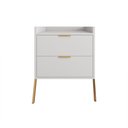 Ver imagem 2 de Mesa de Cabeceira Retrô com 2 Gavetas Asher 63cm - Branco