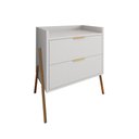 Ver imagem 5 de Mesa de Cabeceira Retrô com 2 Gavetas Asher 63cm - Branco