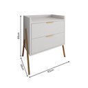Ver imagem 4 de Mesa de Cabeceira Retrô com 2 Gavetas Asher 63cm - Branco