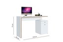 Ver imagem 2 de Mesa Office Escritório 1 Porta 1 Gaveta Branco - Rede Móveis
