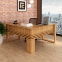 Ver imagem 2 de Escrivaninha Mesa para Escritório em L Angular 136 Cm Cor:amêndoa
