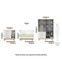 Ver imagem 5 de Quarto de Bebê Completo com Guarda Roupa Cômoda e Berço 100% MDF Kakau Retrô Yescasa Branco Brilho/Amêndoa