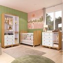 Ver imagem 4 de Quarto de Bebê Completo Berço, Cômoda e Guarda Roupa MDF Mimo Espresso Móveis Branco Brilho/Amêndoa
