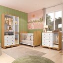 Ver imagem 4 de Quarto de Bebê Completo Berço, Cômoda e Guarda Roupa MDF Mimo Espresso Móveis Branco Brilho/Amêndoa
