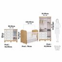 Ver imagem 3 de Quarto de Bebê Completo Berço, Cômoda e Guarda Roupa MDF Mimo Espresso Móveis Branco Brilho/Amêndoa
