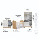 Ver imagem 3 de Quarto de Bebê Completo Berço, Cômoda e Guarda Roupa MDF Mimo Espresso Móveis Branco Brilho/Amêndoa