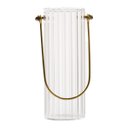 Ver imagem 1 de Vaso Vidro Cone Plissado Transparente com Alça 20x6,5cm Bekasa W0434