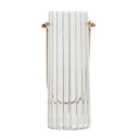 Ver imagem 3 de Vaso Vidro Cone Plissado Transparente com Alça 20x6,5cm Bekasa W0434