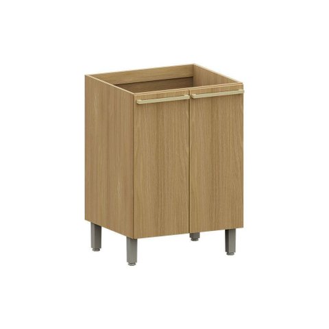 Balcão de Cozinha 60cm 2 Pts Elegance Luciane Móveis Freijó/freijó Brasil