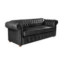 Ver imagem 3 de Conjunto c/ 2 Sofás Chesterfield Capitone Luis XV Vicenzo Couro Eco Preto 1,80M / Decoracao, sala tv