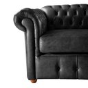 Ver imagem 2 de Conjunto c/ 2 Sofás Chesterfield Capitone Luis XV Vicenzo Couro Eco Preto 1,80M / Decoracao, sala tv