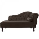 Ver imagem 2 de Recamier Sofá Divã Com Pés Retro 160X80 - Elã:Suede Marrom