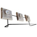 Ver imagem 6 de Toalheiro Ferro e Madeira Artesanal Flores Cor Branco