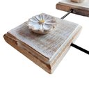 Ver imagem 7 de Toalheiro Ferro e Madeira Artesanal Flores Cor Branco