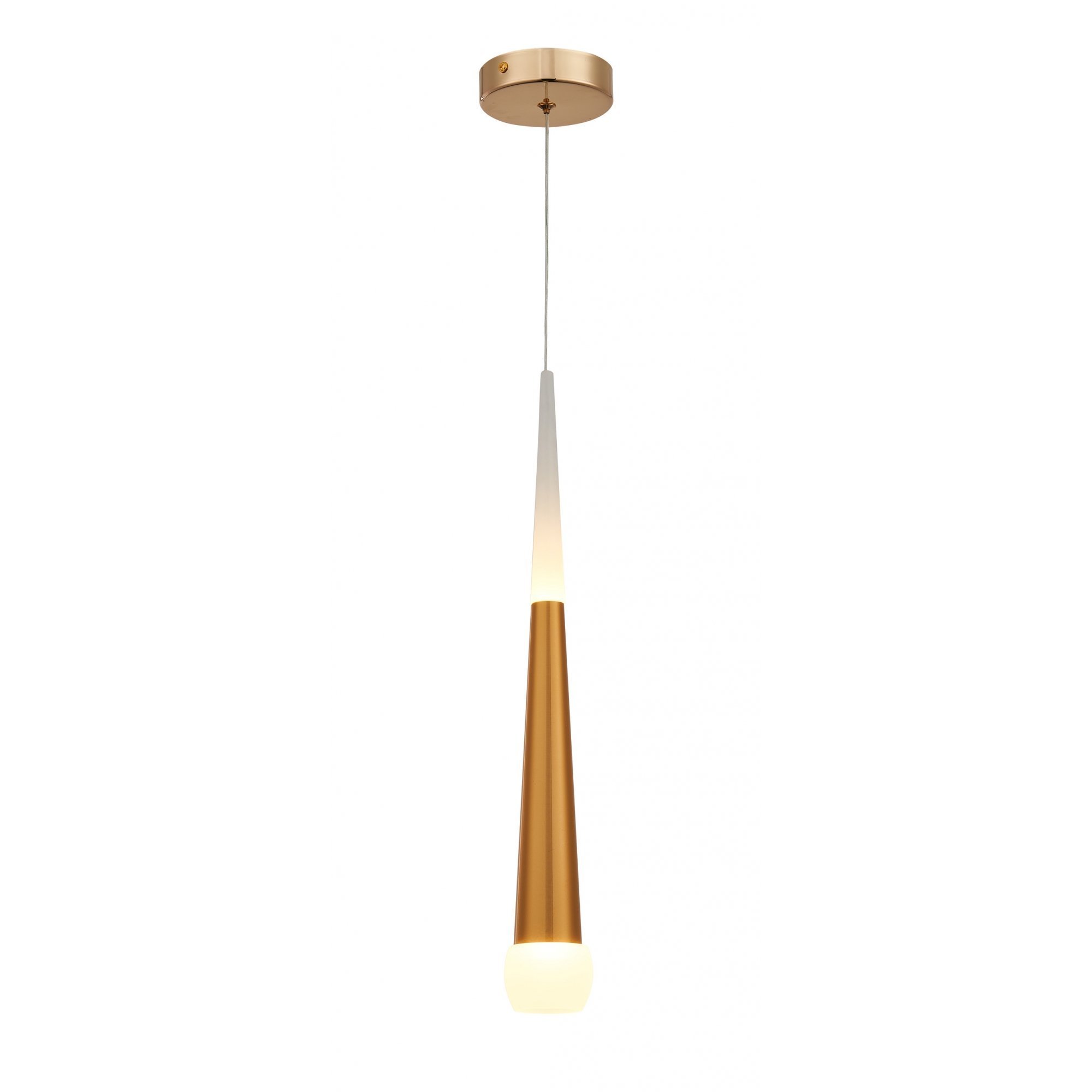 Pendente Cone Dourado 45cm Led 5W 3000K Bivolt