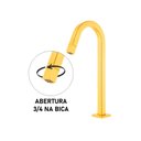 Ver imagem 2 de Torneira Lavatório Banheiro Alta Quadrada Easy Luxo Dourada
