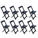 Ver imagem 5 de Kit 2 Conjuntos de Mesa Dobravel com 4 Cadeiras Dobráveis de Madeira 70x70 Cm Preto