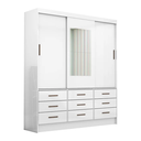Ver imagem 1 de Guarda Roupa Sevilha 3 Portas 9 Gavetas com Espelho Carioca Moveis Branco