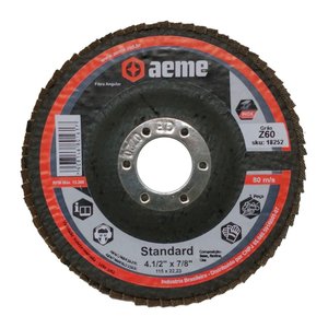 Disco Flap Aeme Standard Fibra Angular Zircônio 4.1/2" (115mm) 10 Unidades