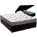 Ver imagem 1 de Cama Box Baú Preto e Colchão Light Espuma D33 Queen Ortobom