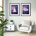 Ver imagem 2 de Kit 2 Quadros Grandes Buda Galáxia - 60x48cm:madeira Preta